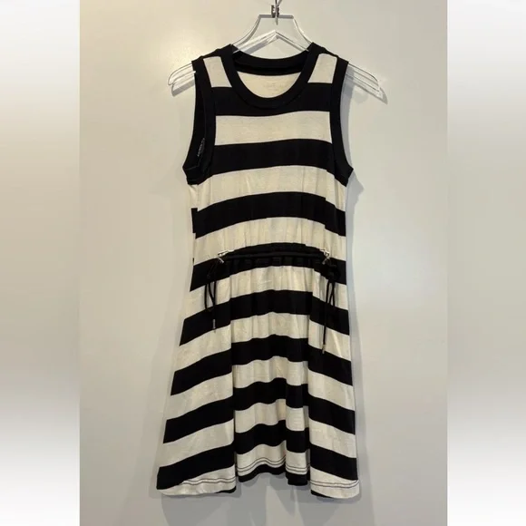 Kate Spade Black Ivory Cotton‎ Striped Dress Womens Size Small (653) - Picture 2 of 5